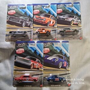 Hot Wheels Complete Silver Series Vintage Club 5 Car Set With Porsche Metal Base